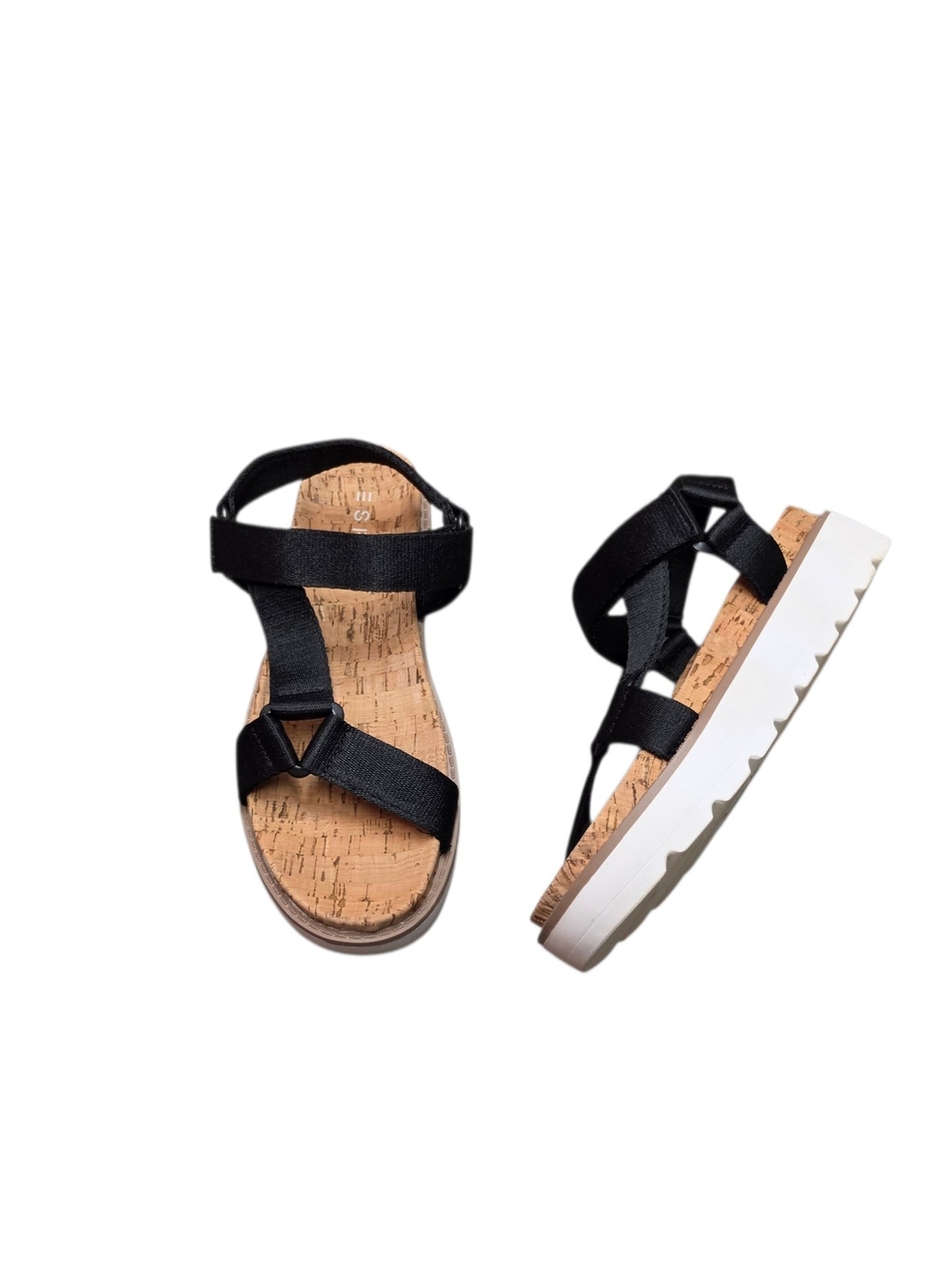 Esprit Black Strappy Cork-Effect Platform Sandals